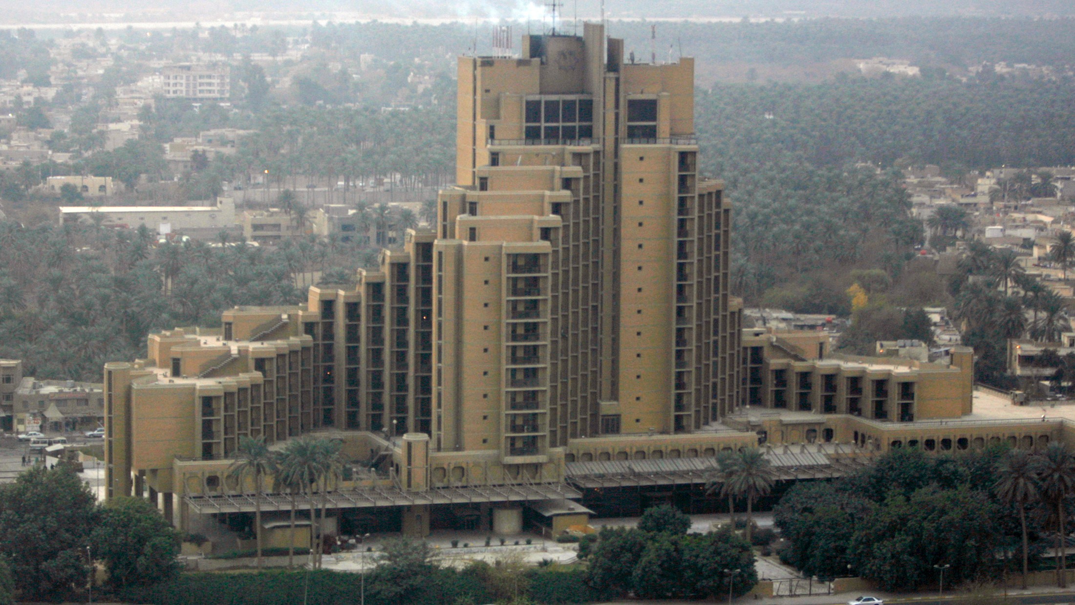 An aerial view of Babylon Hotel in Baghdad (Reuters)