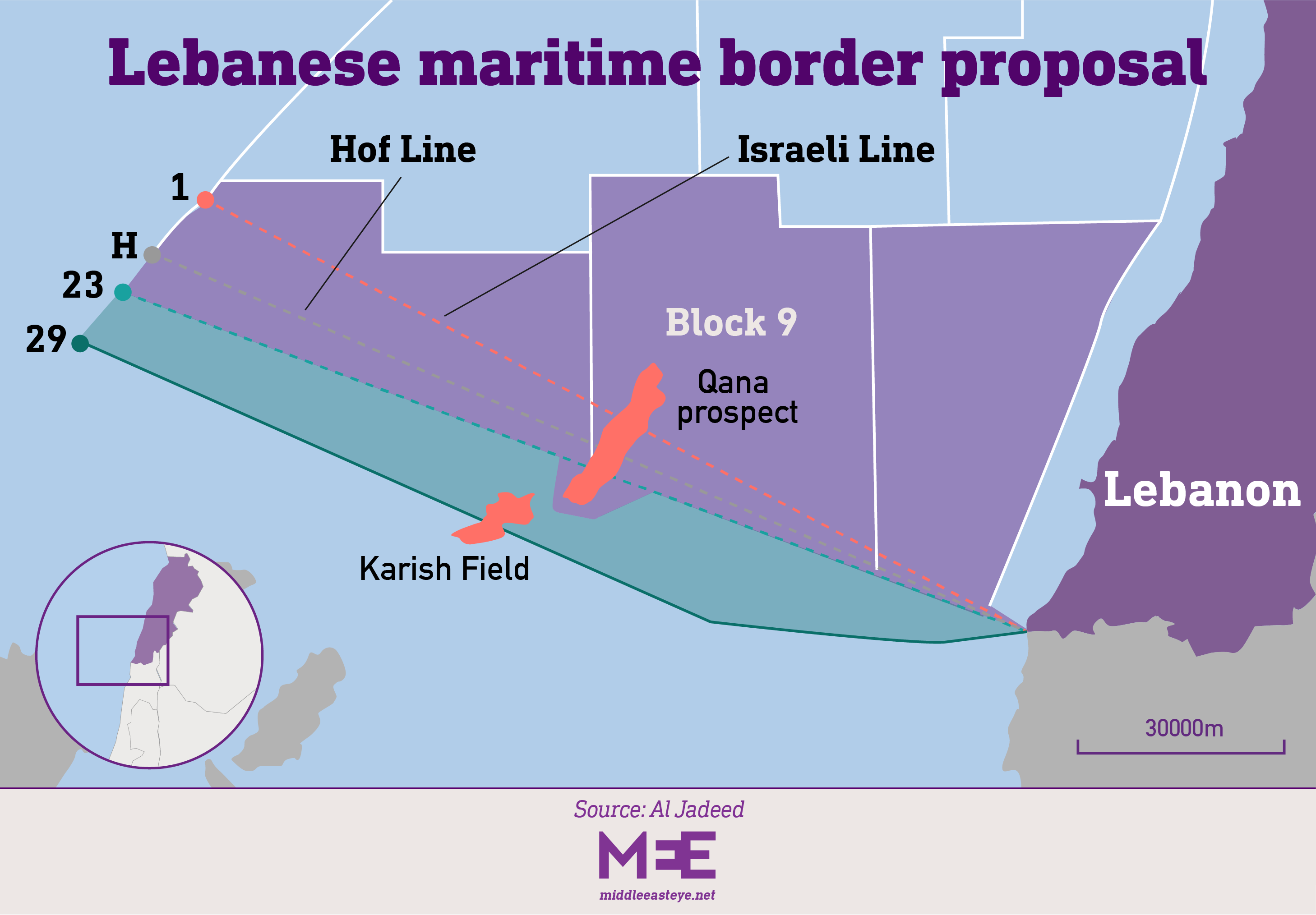 Propuesta de frontera marítima libanesa