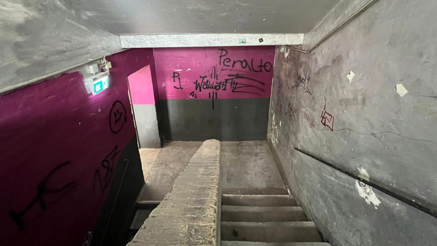 Organisers of the Documenta believe 'Peralta' graffiti alludes to the name of the Spanish fascist politician Isabelle Peralta who was recently denied entry into Germany for her neo-Nazi views (MEE/Courtesy of Documenta)
