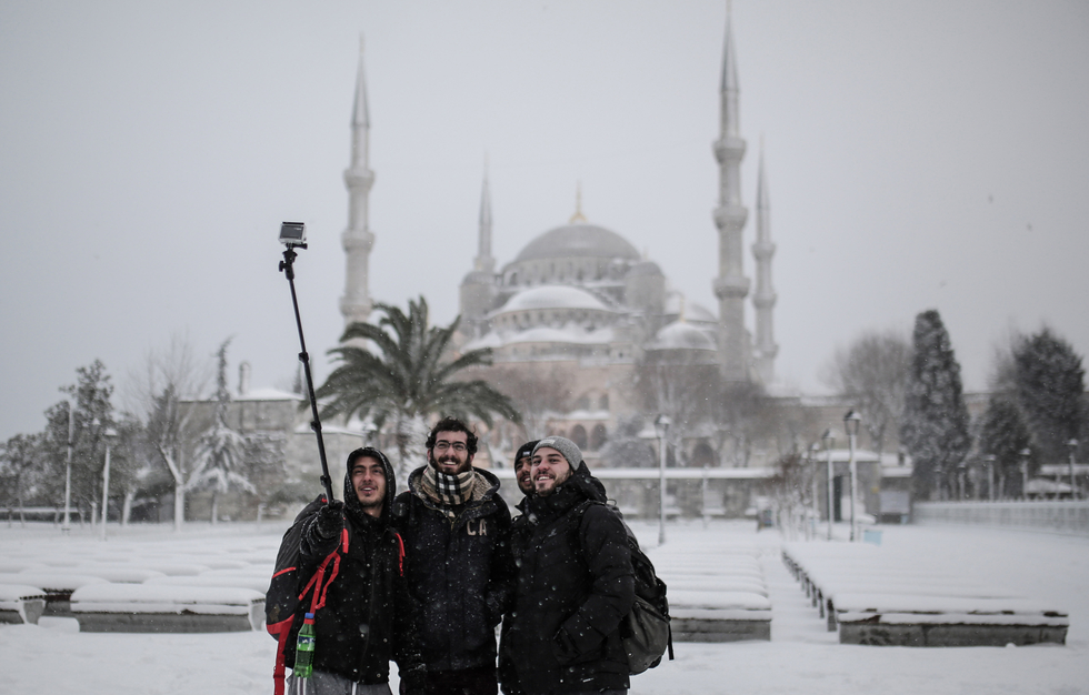 istanbul blanketed in snow as storm hits transport middle east eye
