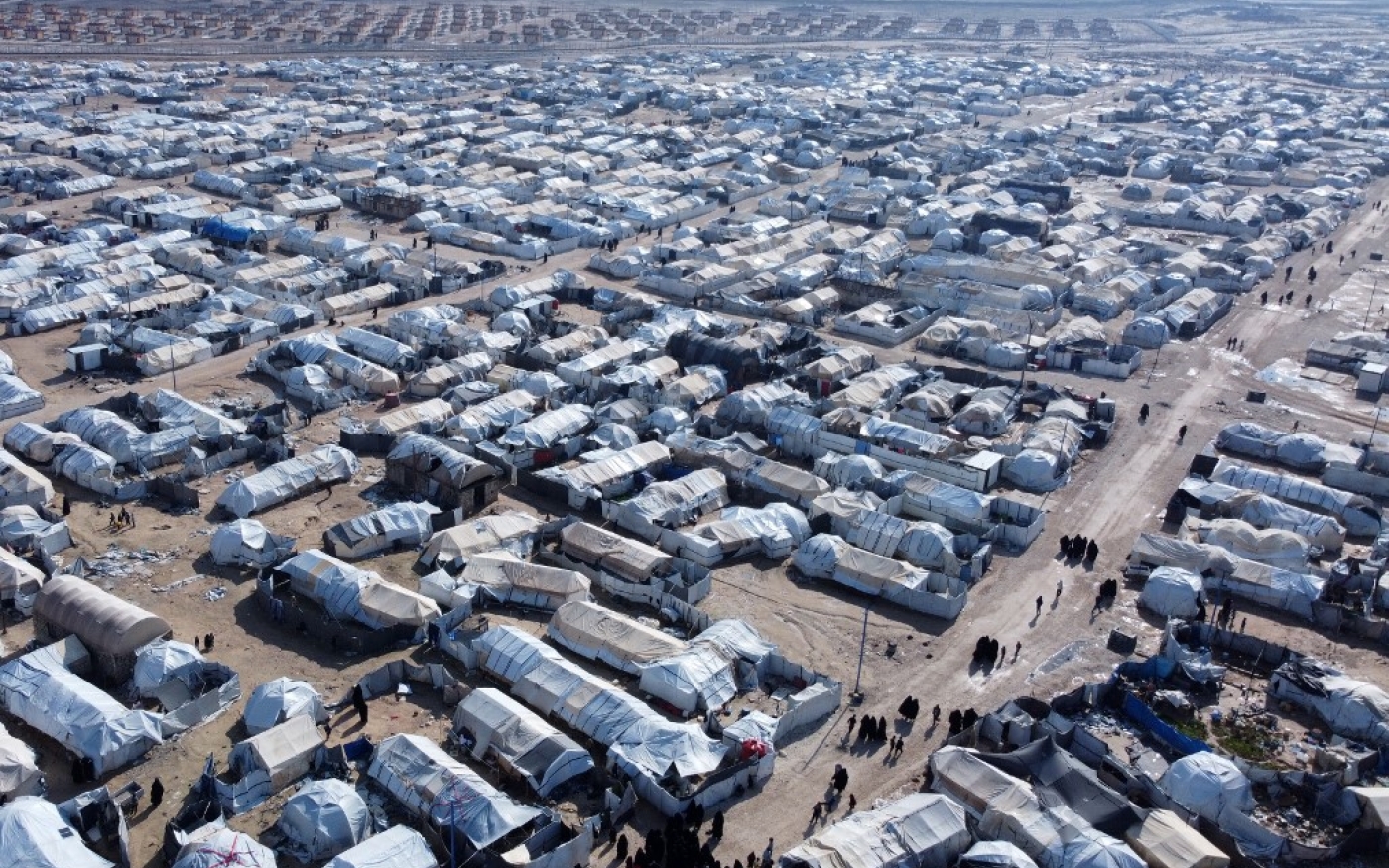 Vue aérienne du camp d’a-Hol (AFP/Delil Souleiman)