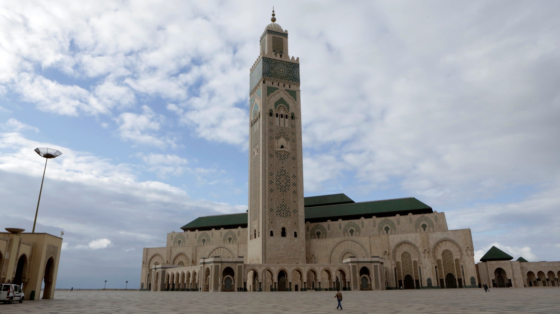 A general view shows the empty esplanade of Hassan II Mosque in Casablanca (Youssef Boudlal/Reuters)