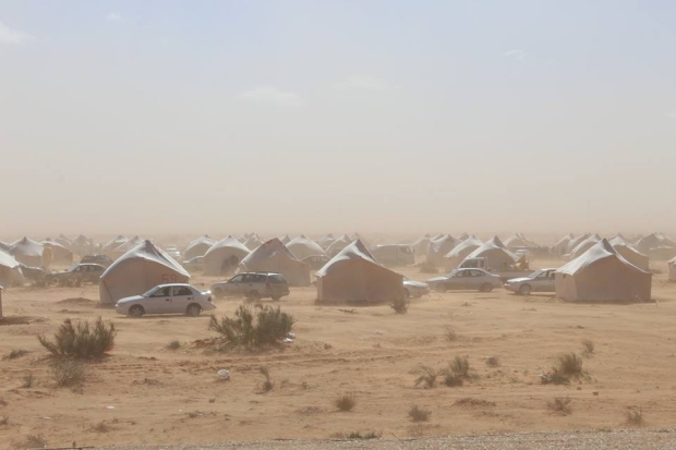 Hundreds of families stranded in Qararat el-Qatef camp lack basic sanitation and health facilities (MEE/Emad Ergaha)