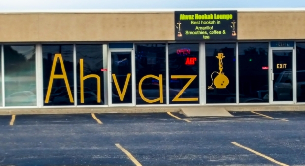The Ahvaz hookah lounge in Amarillo, Texas (MEE/Creede Newton)