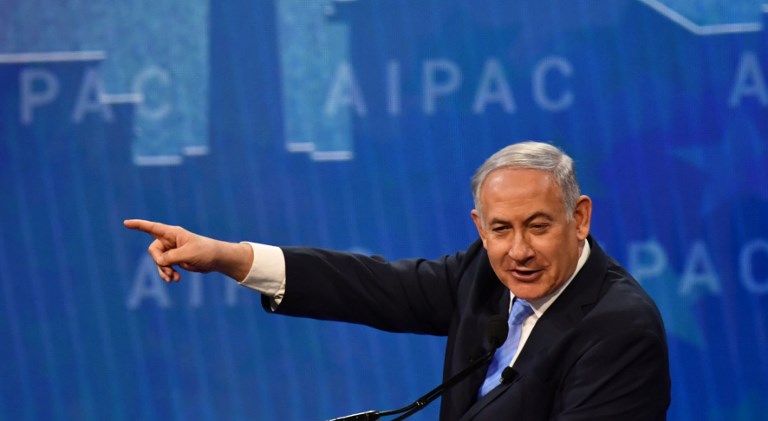 Israeli Prime Minister Benjamin Netanyahu speaks in Washington on 6 March 2018 (AFP)