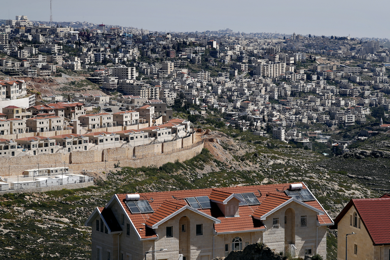 A photo taken on April 12, 2019 shows a part of the Israeli settlement of Efrat situated on the southern outskirts of the occupied West Bank city of Bethlehem