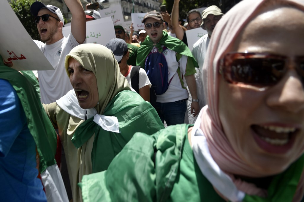 Des femmes manifestent à Alger le 12 juillet 2019 (AFP)