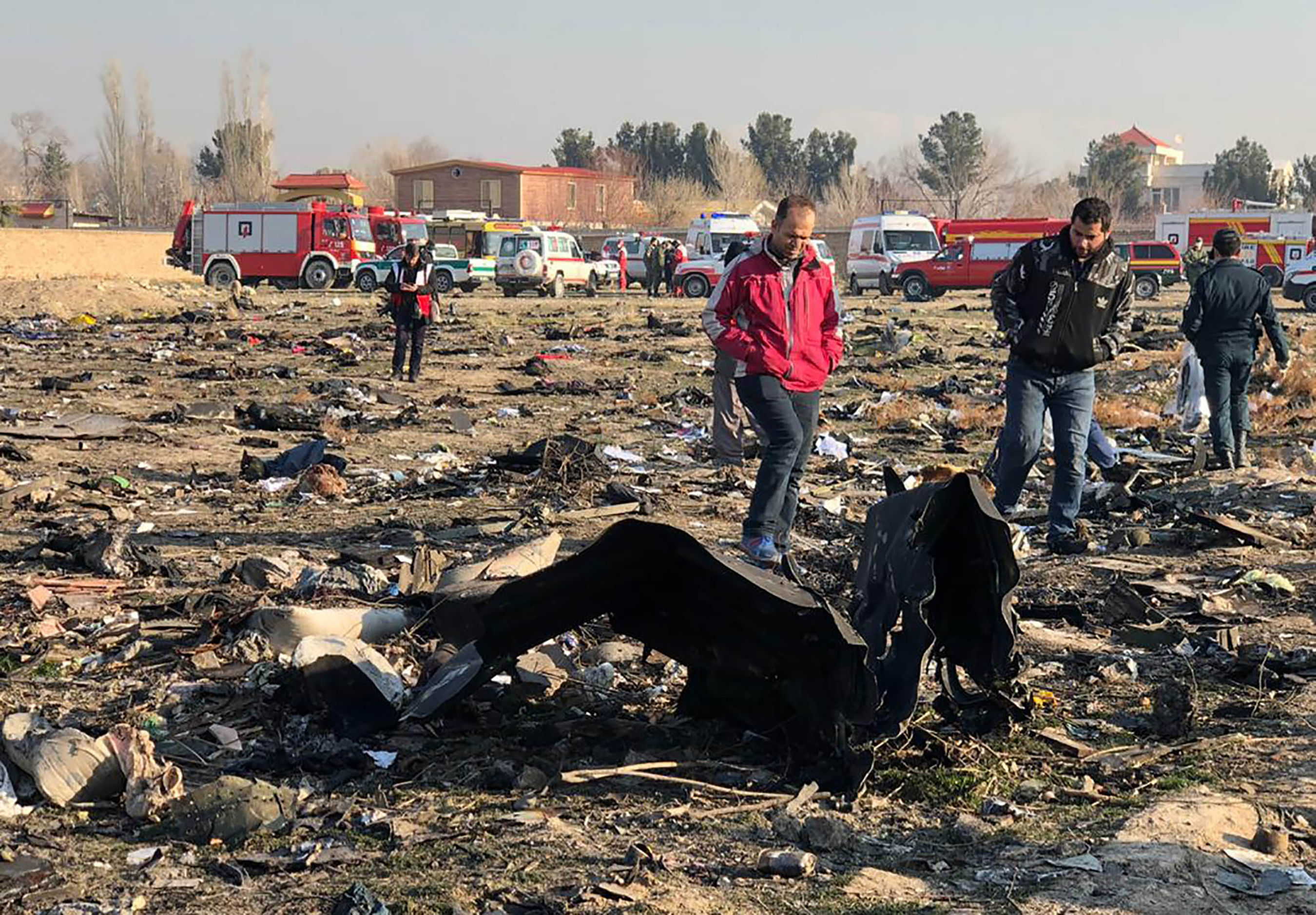 Wreckage of the Ukrainian plane in Tehran