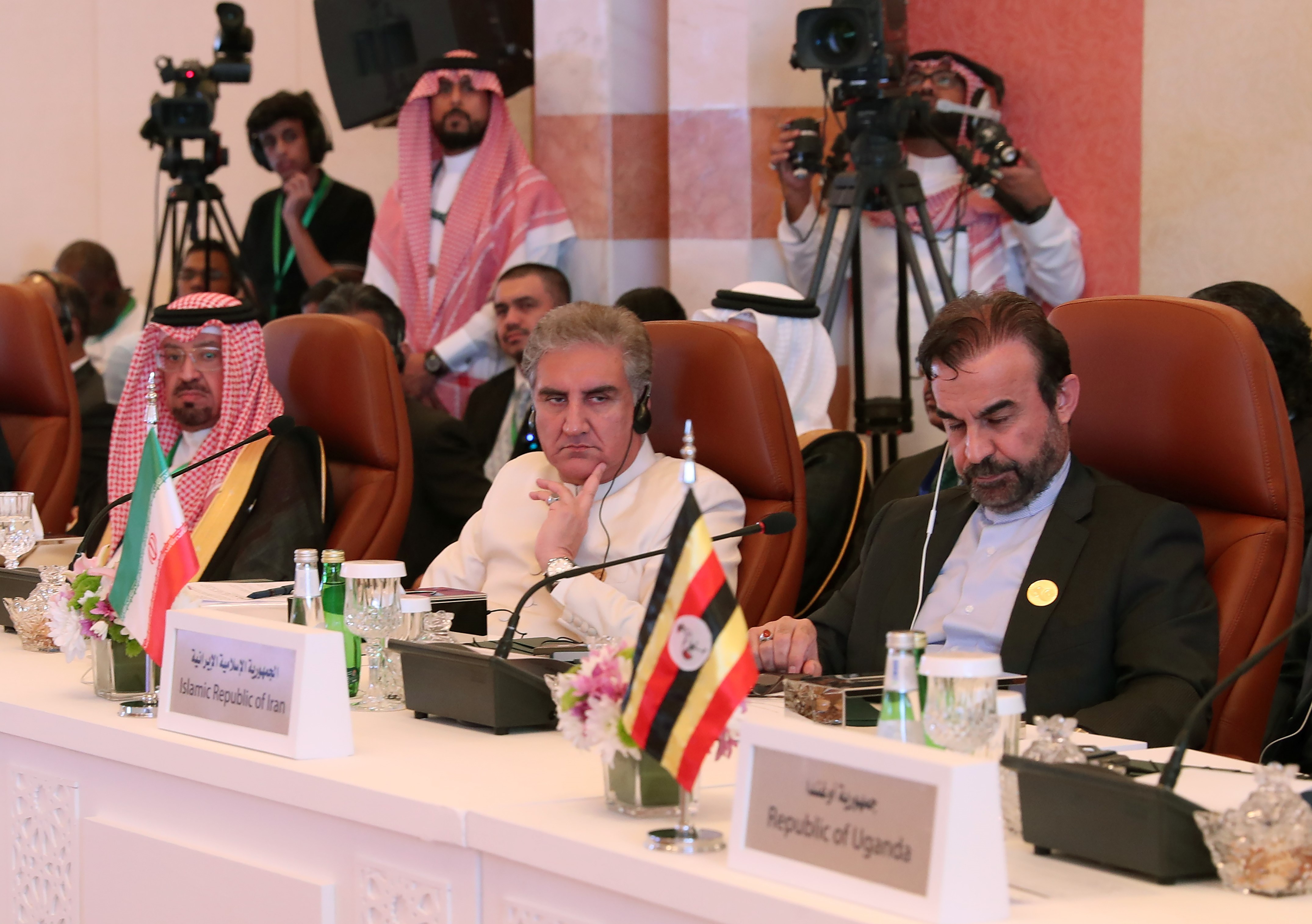 Le directeur général du Département iranien des affaires relatives à la paix et à la sécurité internationales, Mohammad-Reza Najafi, lors d’une réunion des ministres des Affaires étrangères islamiques et arabes, à Djeddah, le 30 mai (AFP)