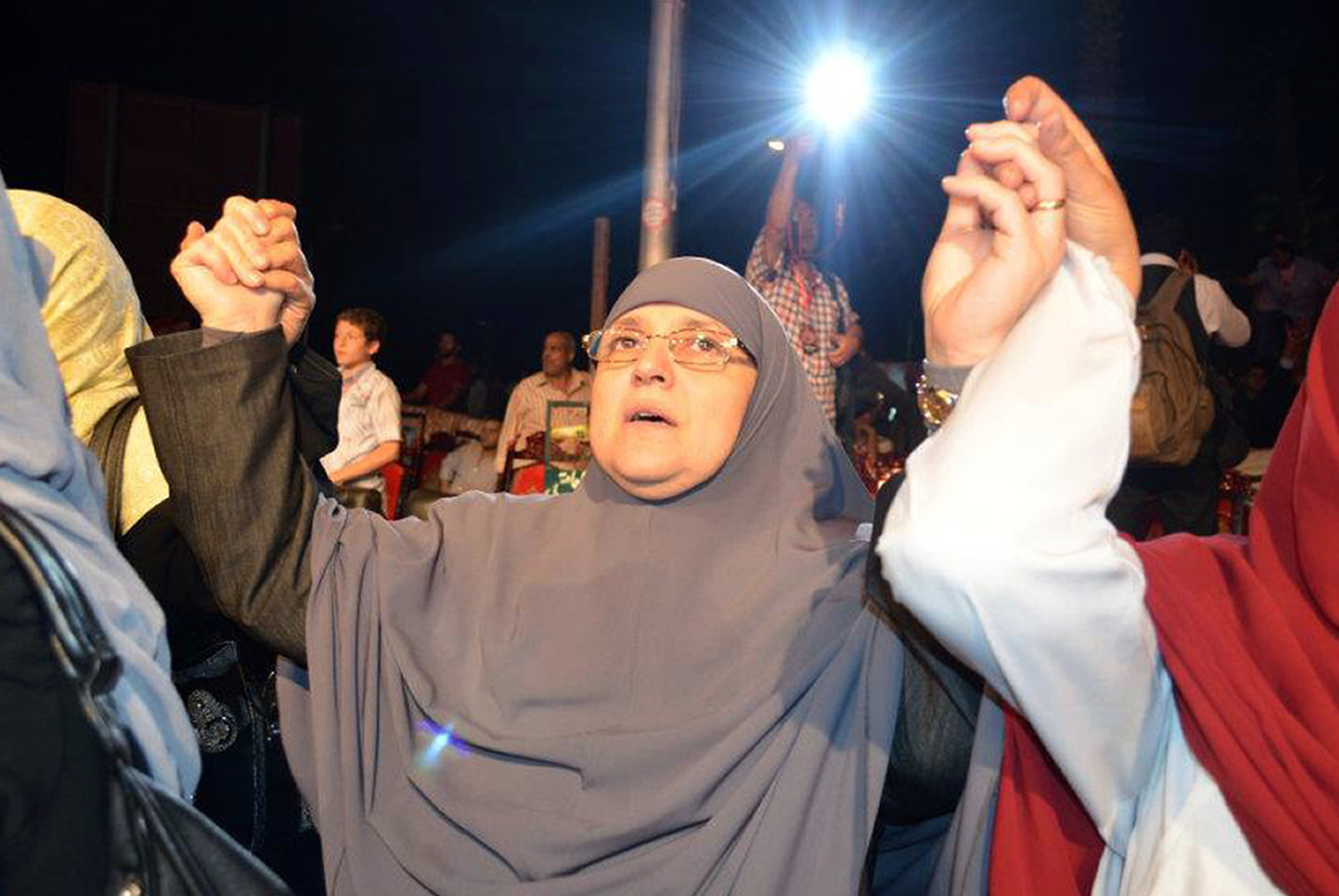 Morsi's wife Naglaa Mahmud attending one of her husband's campaign rallies in Cairo in 2012 (AFP)