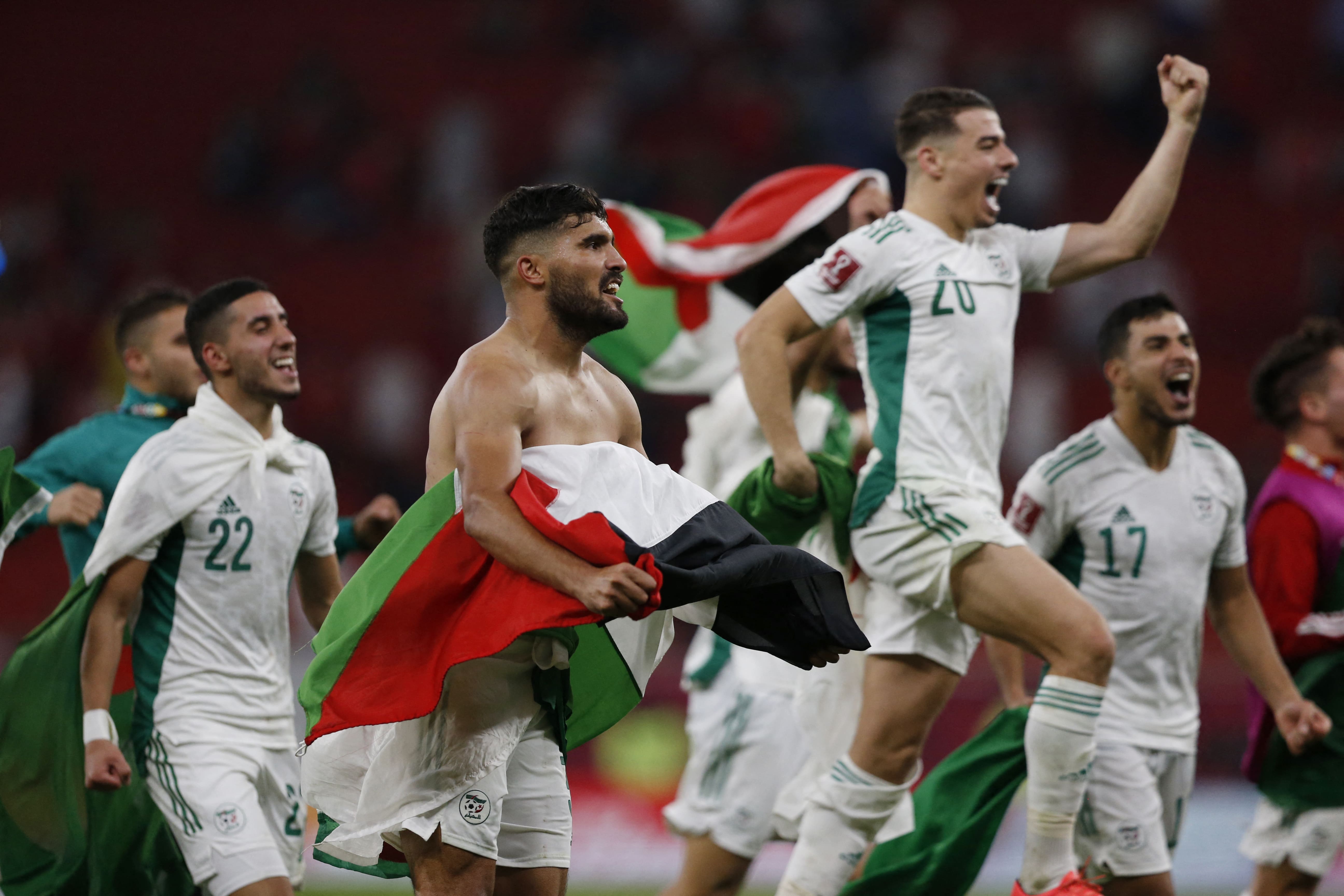 Fifa Arab Cup Algerian team raise Palestinian flag after beating