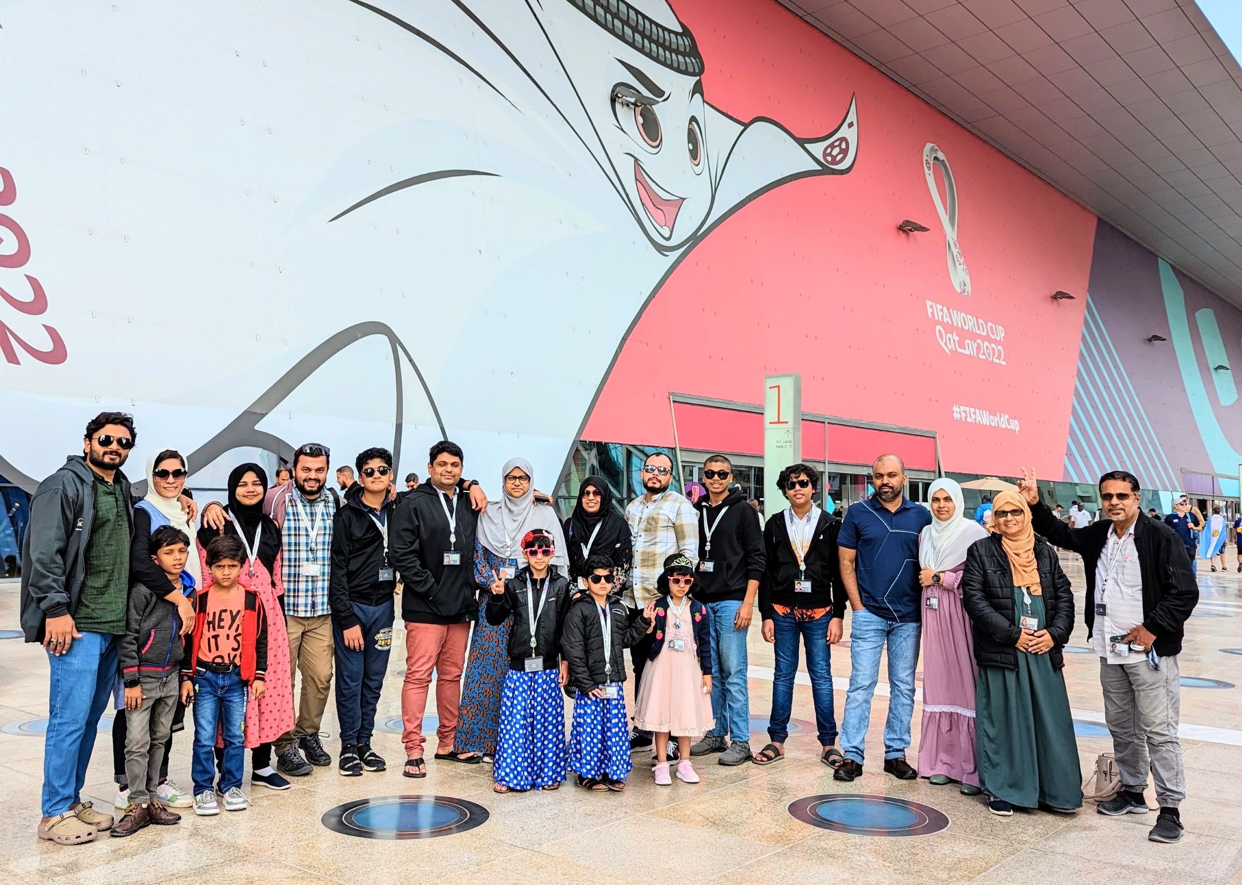 Ambala Purath Ali Koya from Kerala, India met all his sons and their families living in Saudi, Bahrain and Dubai when he came to Qatar for World Cup (Ali (MEE/Umer Naseef)