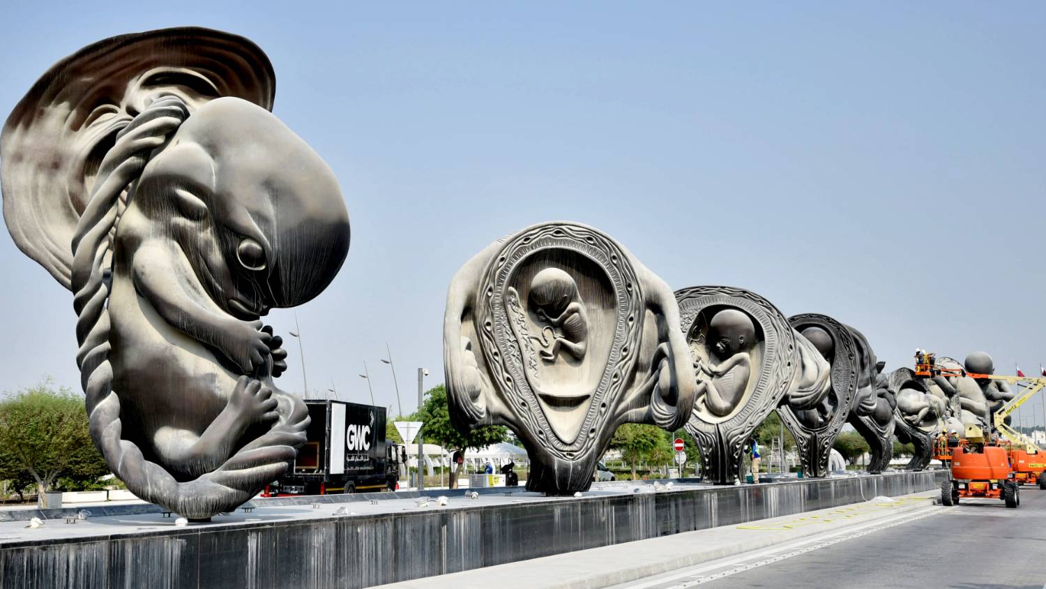 Damien Hirst captures the miracle of birth through his Doha sculptures (AFP)