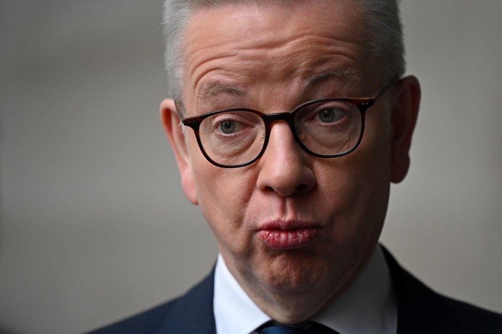 Britain's Secretary of State for Levelling Up, Housing and Communities and Minister for Intergovernmental Relations, Michael Gove gives an interview outside the BBC studios in central London on January 29, 2023 (AFP)