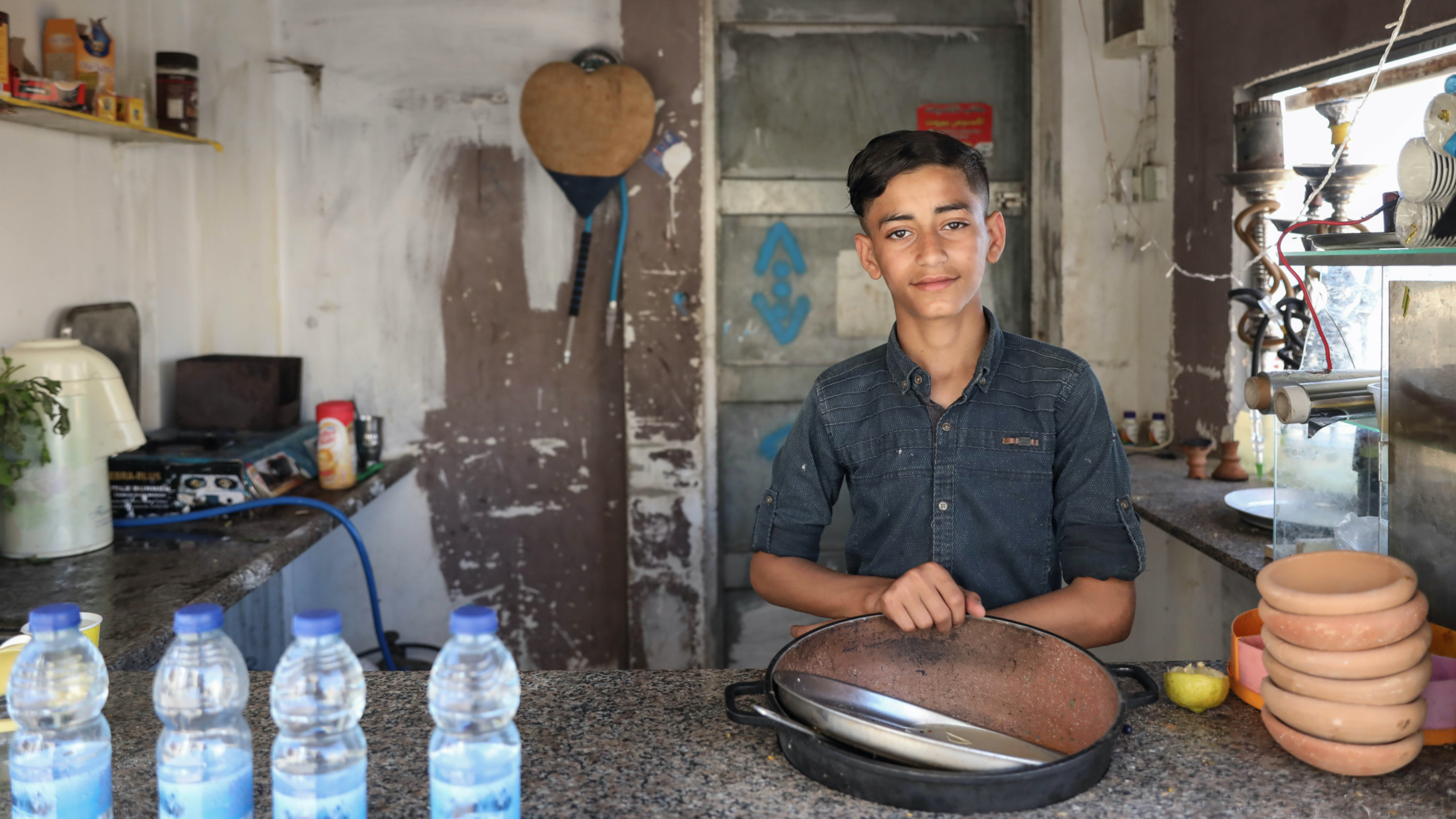 "I don’t have any friends and I don’t have time to hang out due to my work," Mohammed Jabr, 15, says (MEE/Mohammed Hajjar)