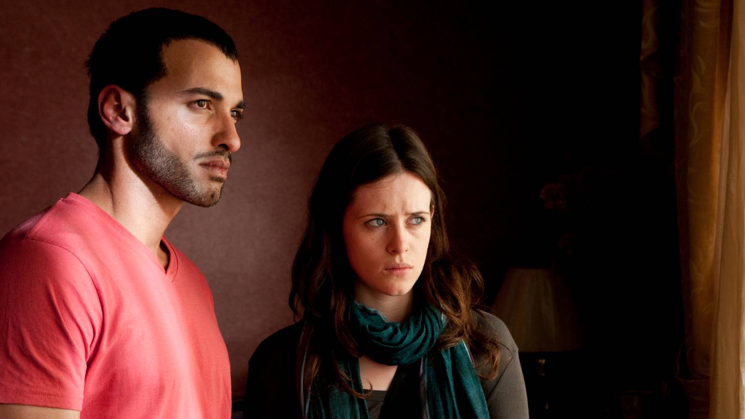 Haaz Sleiman (L) plays the role of Omar, a Palestinian fighter turned peace activist (Channel 4)