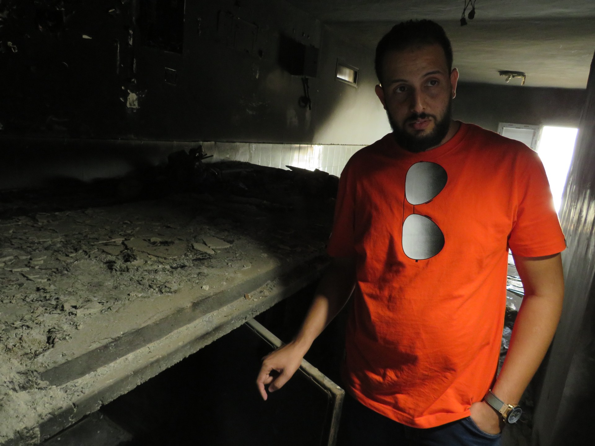 Ali Asaid Abu Zweid was kept in this oven-like cell for 45 days (MEE/Daniel Hilton)
