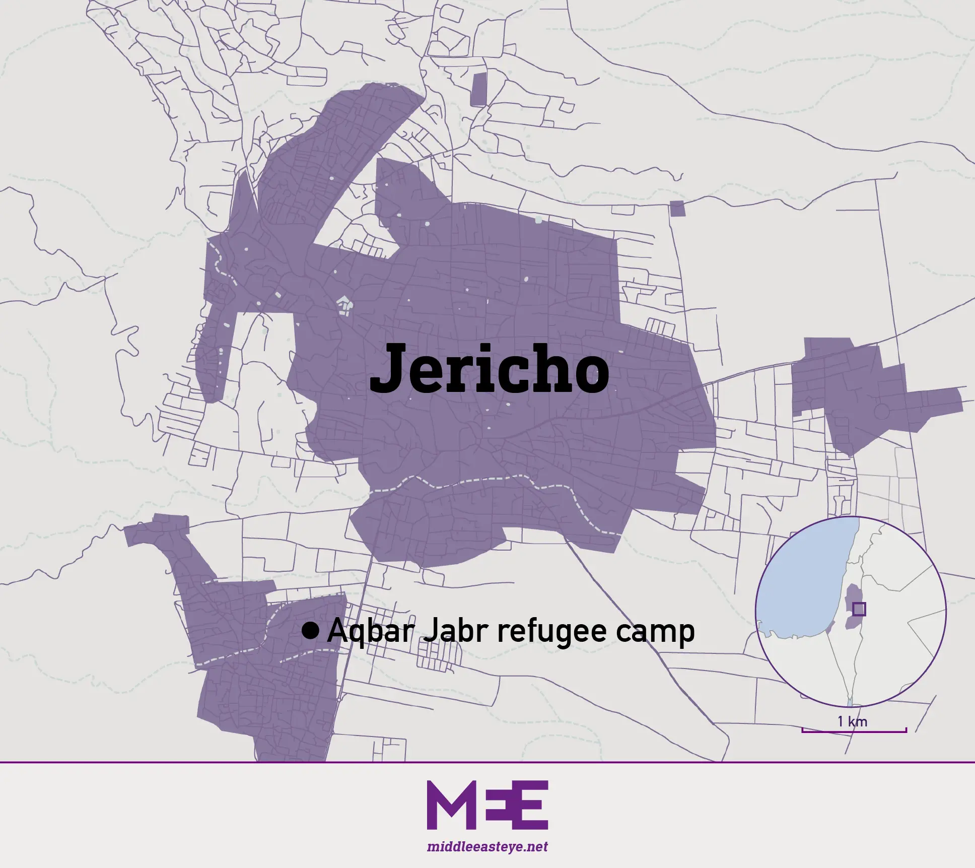 map of jericho and aqbat jabr refugee camp