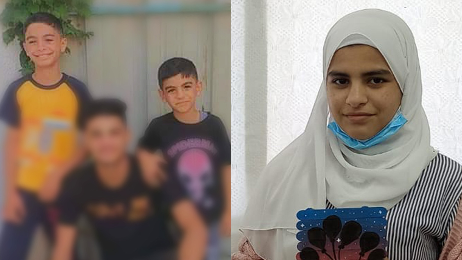 Ahmed Yasser Nimr al-Nabahin aged nine Dalia Yasser Nimr al-Nabahin aged 13 Muhammed Yasser Nimr al-Nabahin aged 12