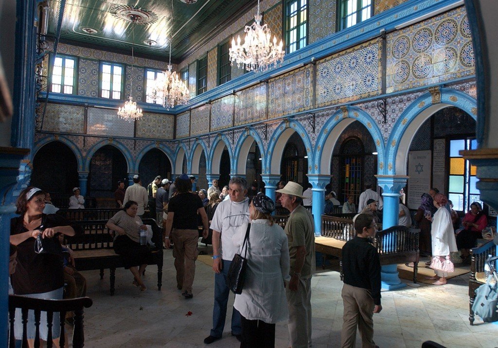 The Ghriba of Djerba, the oldest synagogue in Africa, on the first day of the annual pilgrimage of Tunisian Jews, 7 May 2004 (AFP/Fethi Belaïd)