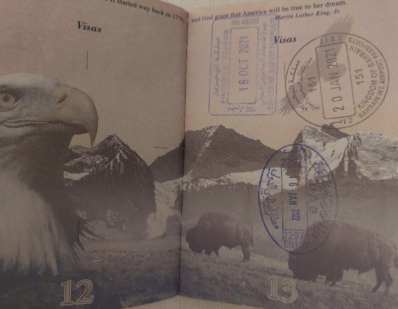 stamps on passport