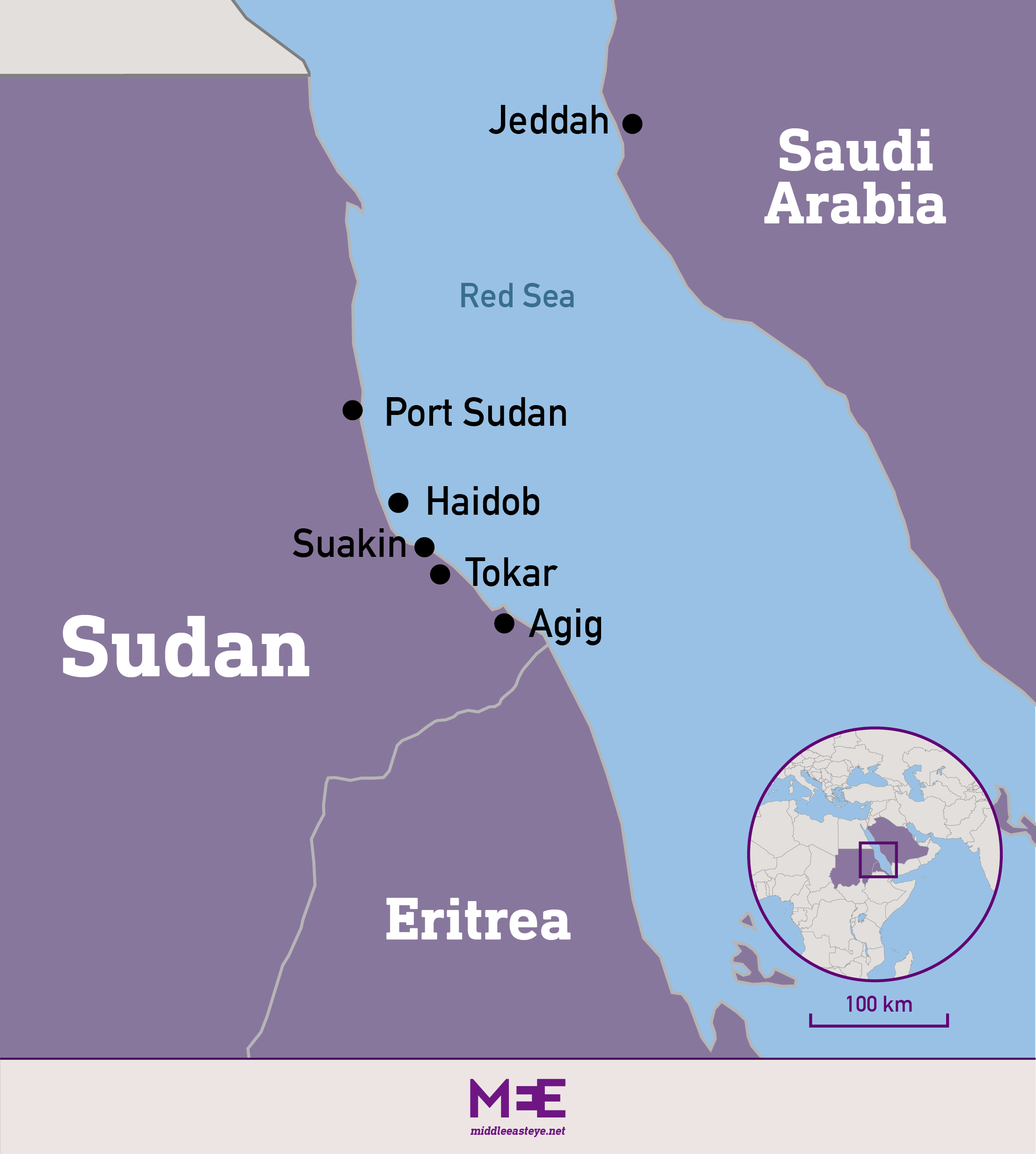 Sudan Red Sea map