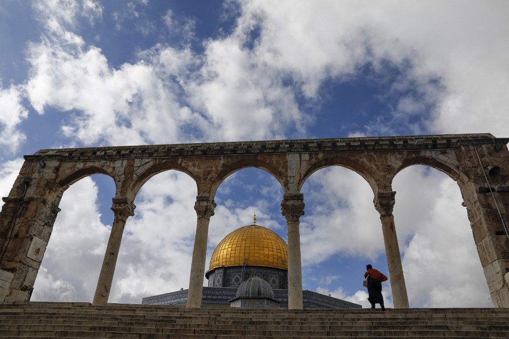 The Dome of the Rock in Jerusalem’s al-Aqsa Mosque compound is pictured on 31 January (AFP)
