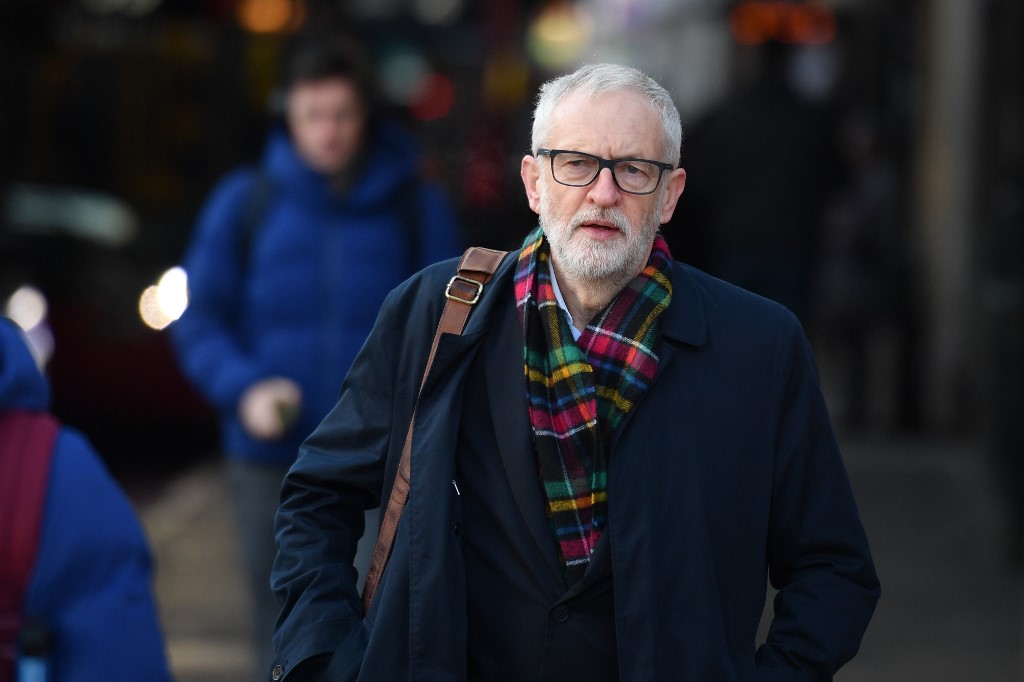 UK Labour leader Jeremy Corbyn campaigns in north London on 2 December (AFP)