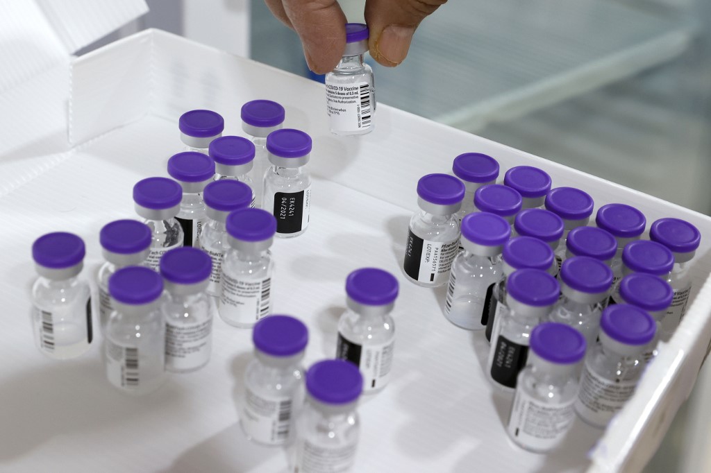 Doses of the Covid-19 vaccine are pictured at a branch of Israel’s Clalit Health Services on 4 January (AFP)