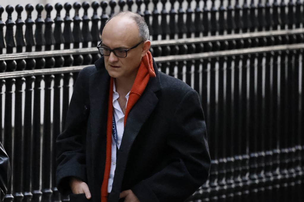 Adviser Dominic Cummings arrives at Downing Street in London on 13 November (AFP)