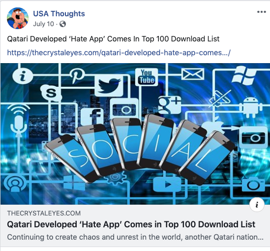 Facebook Banned Post Qatari App