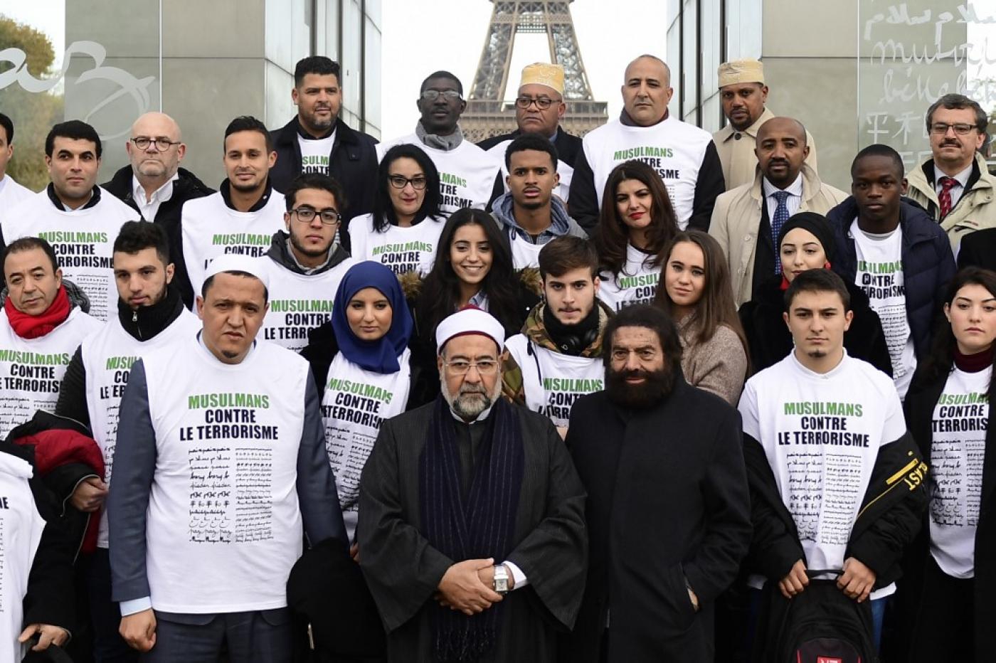Les participants à un rassemblement « Musulmans contre le terrorisme » en 2017, marquant les deux années écoulées depuis les attentats de Paris (AFP)