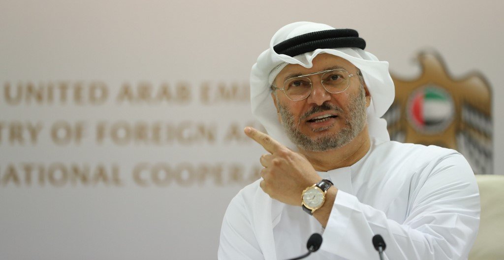 Le ministre émirati des Affaires étrangères Anwar Gargash s’exprime à Dubaï, en 2018 (AFP)