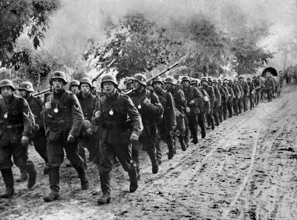 A photo dated September 1939 shows German troops entering Poland (AFP)