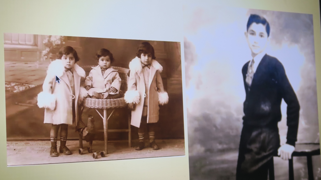 Hassan Hammami (R) and his three sisters (L) in two separate photos presented in a slideshow put together by Hammami.