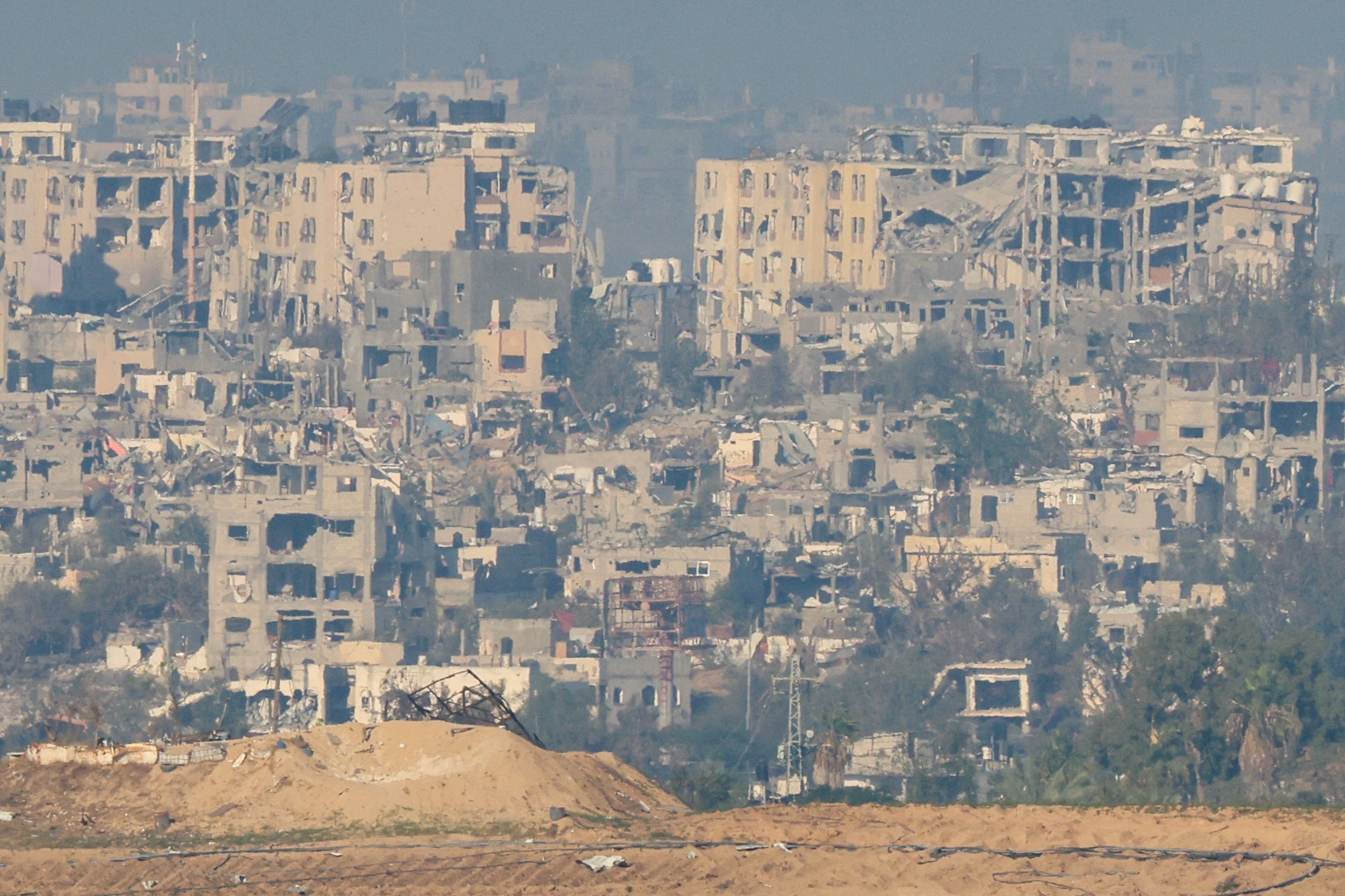 buildings heavily destroyed gaza