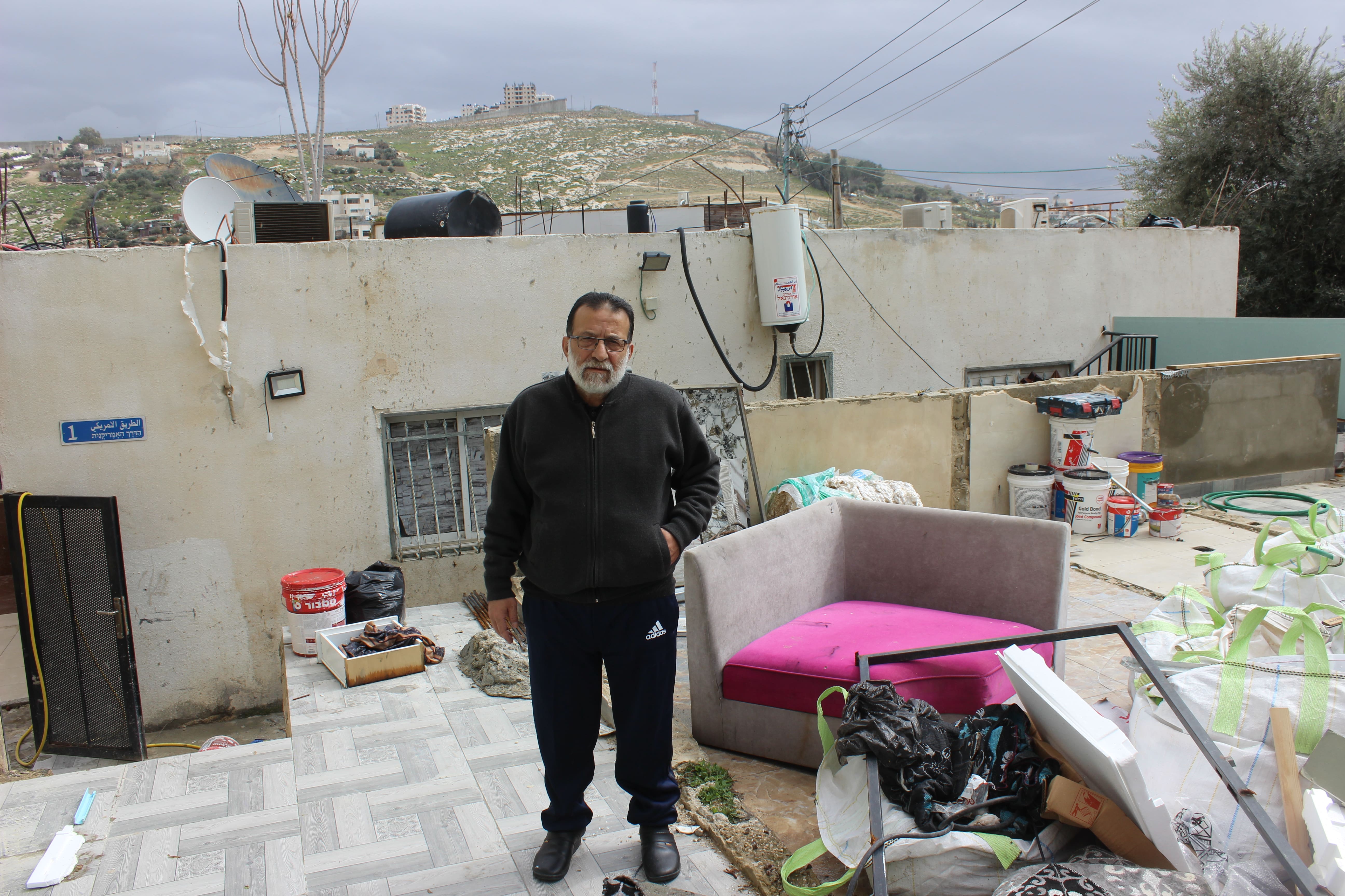 Khaled Bashir has had two of his family houses demolished by Israeli authorities over the years. (MEE/Aseel Jundi) 