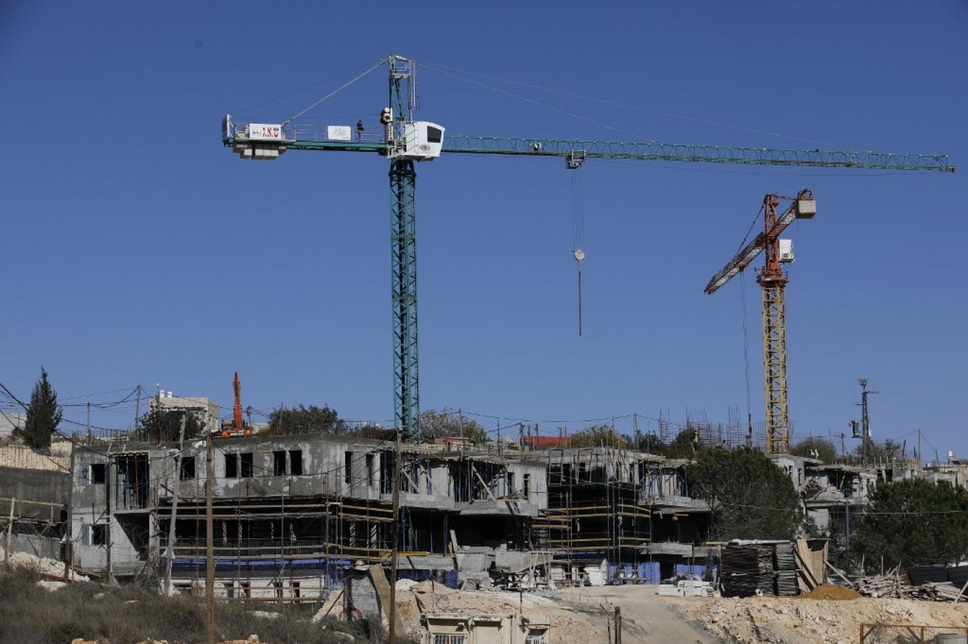 Construction d’une colonie israélienne illégale près de Bethléem, le 19 novembre (AFP)