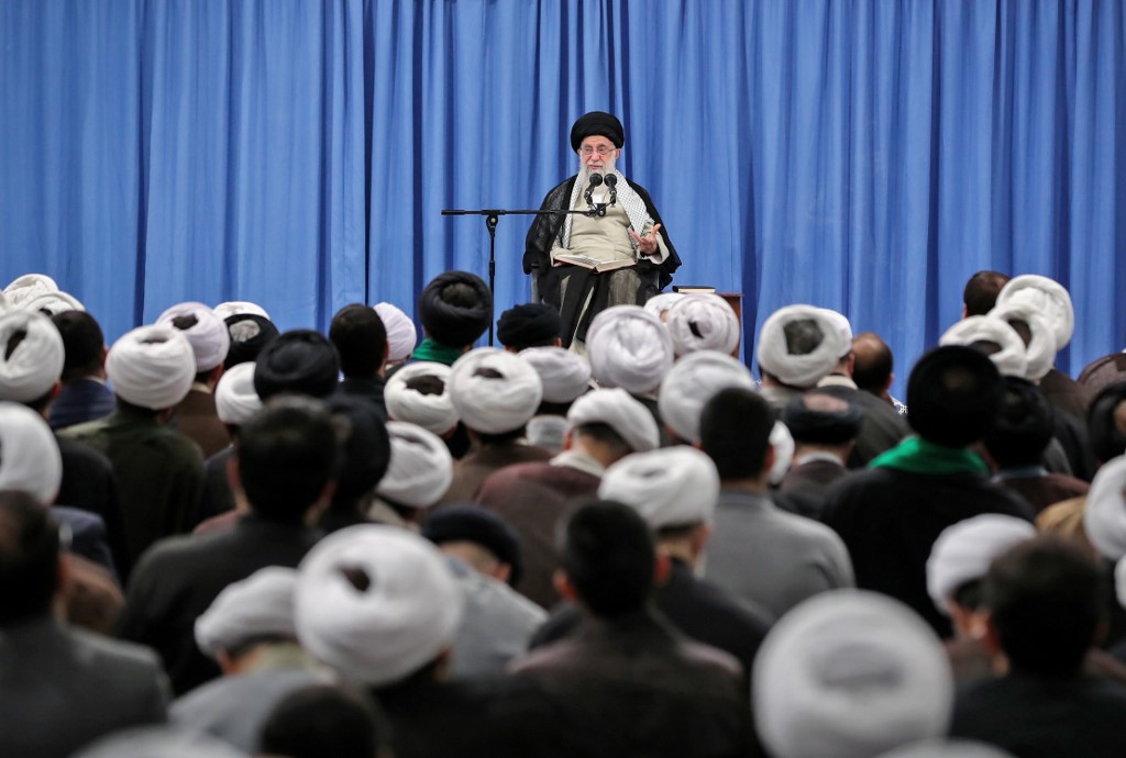 Iranian Supreme Leader Ayatollah Ali Khamenei attends a meeting in Tehran on 17 September (Iranian Supreme Leader’s Office/AFP)