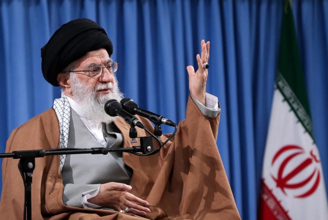 Iranian Supreme Leader Ayatollah Ali Khamenei speaks in Tehran on 9 April (Handout/khamenei.ir/AFP)