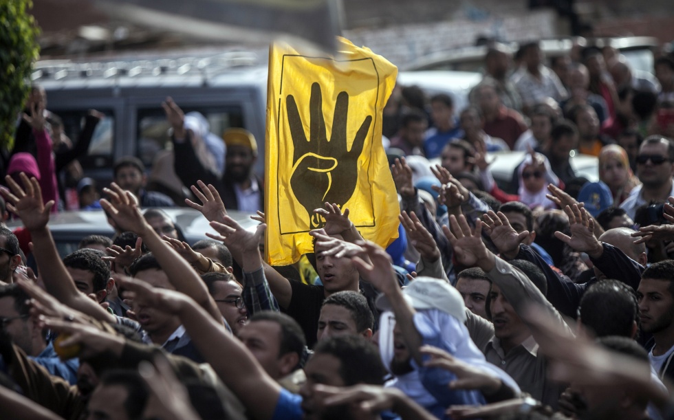 Supporters of the Muslim Brotherhood rally in Cairo in early 2014 (AFP/File)