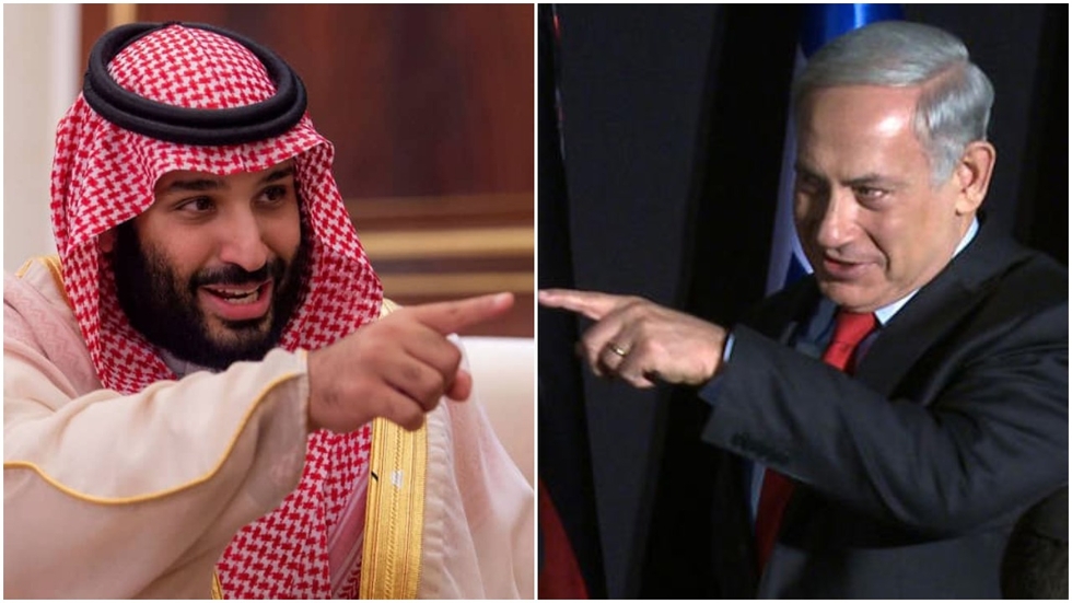 Mohammed bin Salman and Benjamin Netanyahu (Collage/ AFP)