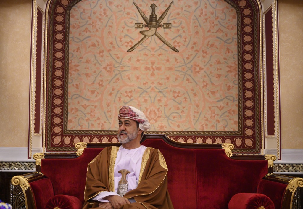 Omani Sultan Haitham bin Tariq is pictured in Muscat on 21 February (AFP)