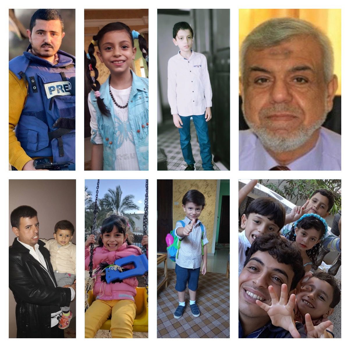 Photos of Shaima al-Sawaf's family who were killed in an Israeli air strike (supplied)