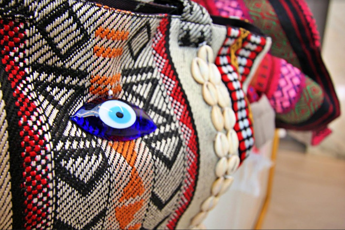 Orfali's design feature Bedouin patterns and materials and are all original to her