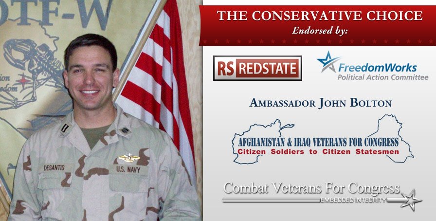 Ron DeSantis in a political campaign ad wearing his military attire (Facebook)