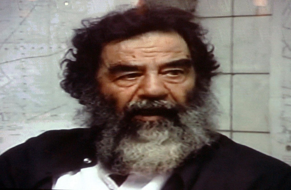 This picture shows ousted Iraqi dictator Saddam Hussein after his capture in a video presented 14 December 2003 by the US authorities