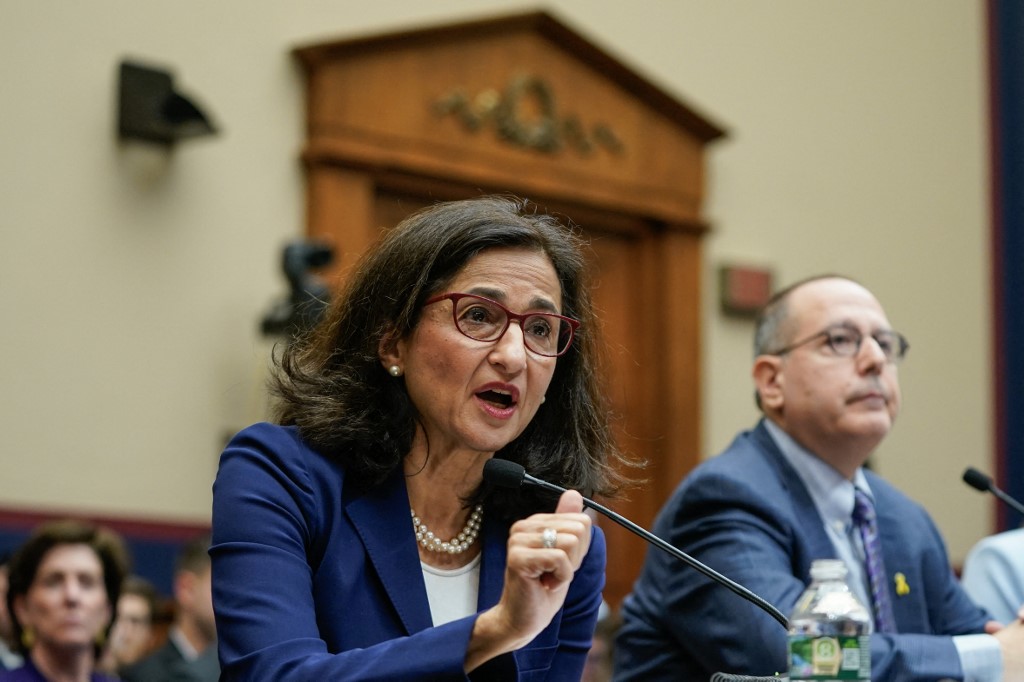 President of Columbia University Dr. Nemat (Minouche) Shafik testifies during a House Committee on Education and the Workforce hearing about antisemitism on college campuses, on Capitol Hill in Washington, DC, on April 17, 2024 Drew [ANGERER / AFP]