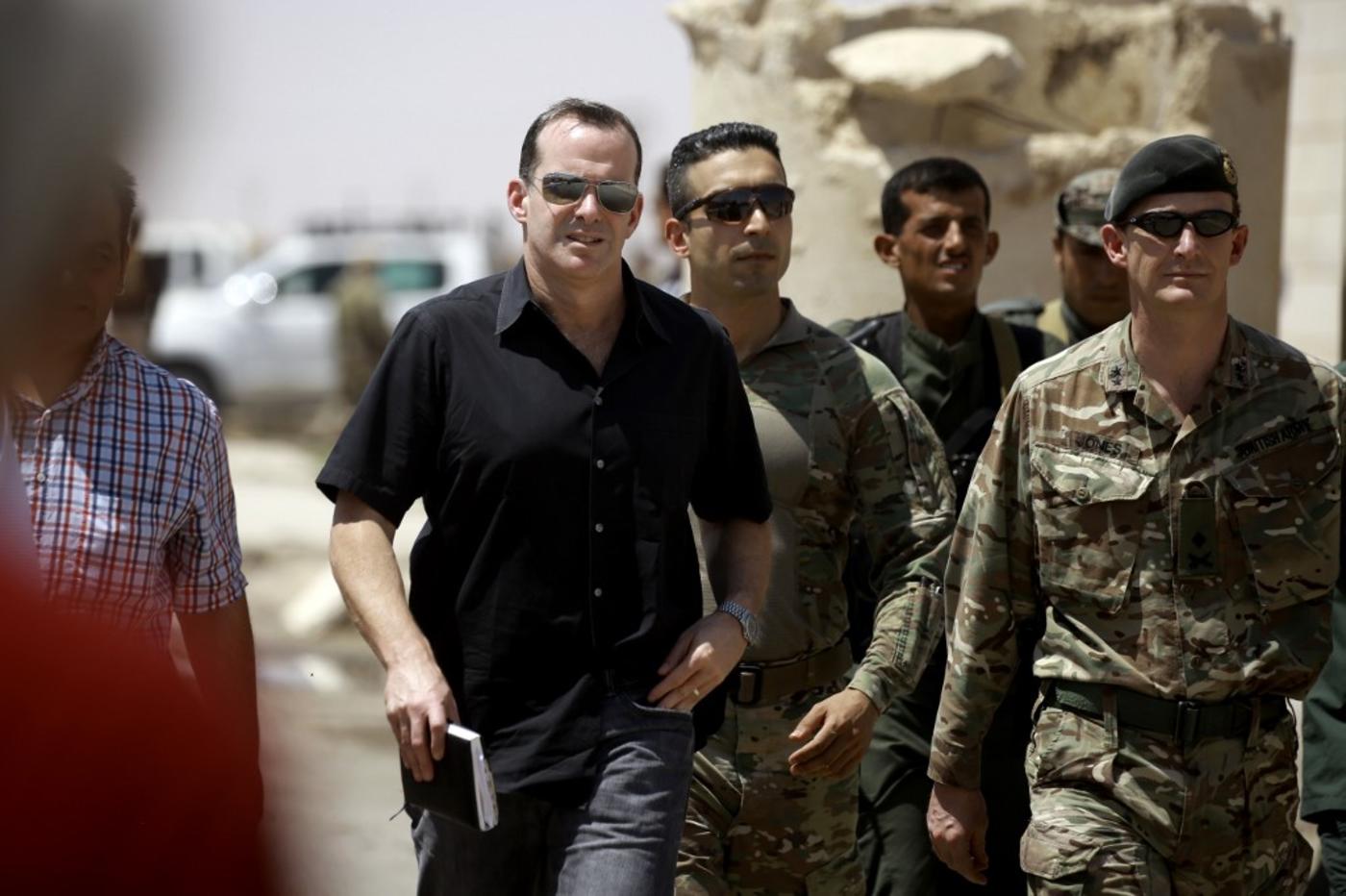 Brett McGurk, the US presidential envoy to the anti-IS coalition, pictured in Syria in 2017 (AFP)