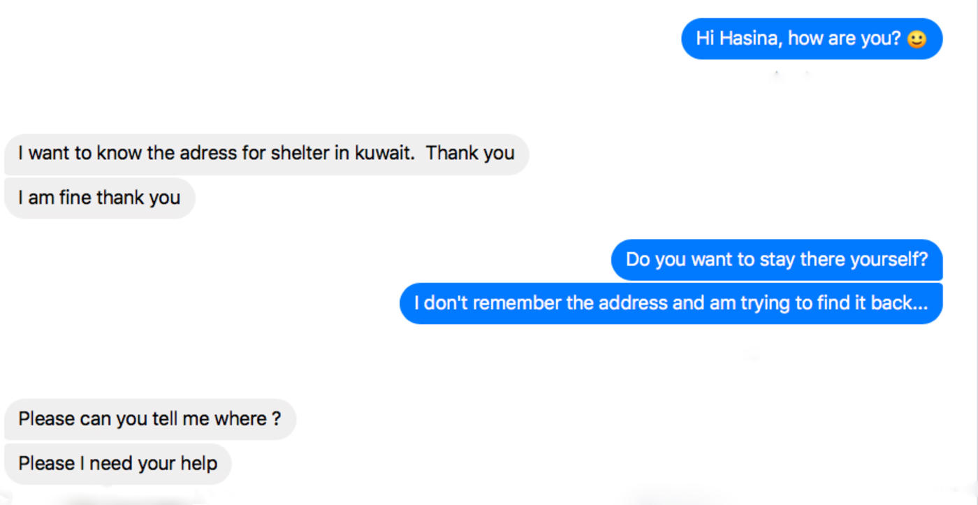 This woman messaged me on Facebook to help flee a life of abuse Middle East